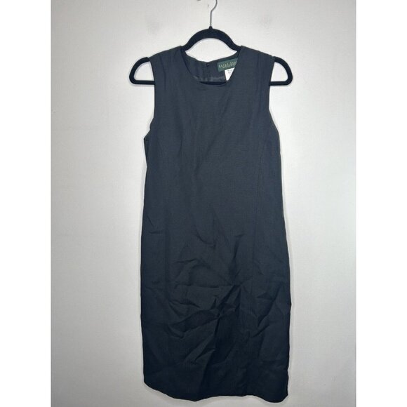 Harve Benard Women's Sleeveless Button Down Linen Blend Solid Black Size 12 - Picture 2 of 13